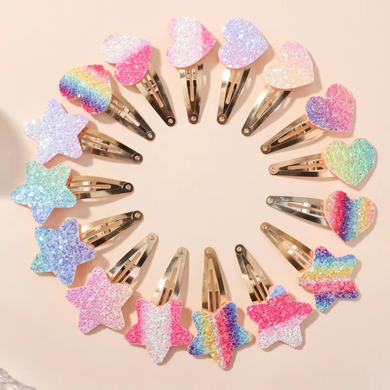 

16Pcs Fashion Glitter Rainbow Flower Rabbit BB Handmade Hairpins for Cute Girls Hair Clips Barrettes Headwear Hair Accessories