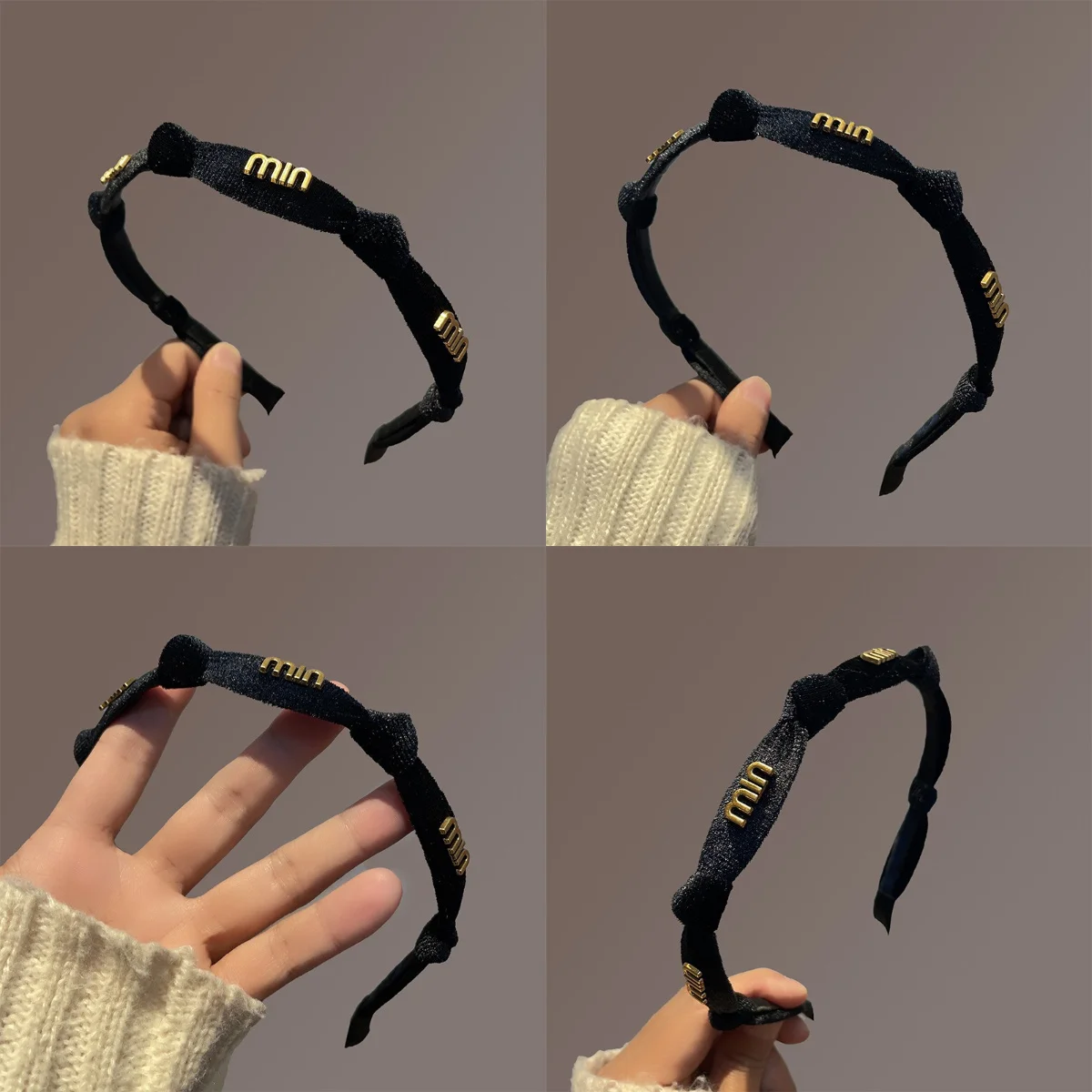 

Thin Elegant Headband Black Minimalist Design Non-Slip Hair Band for Women Face Washing Commute Daily Luxury Hair Accessories