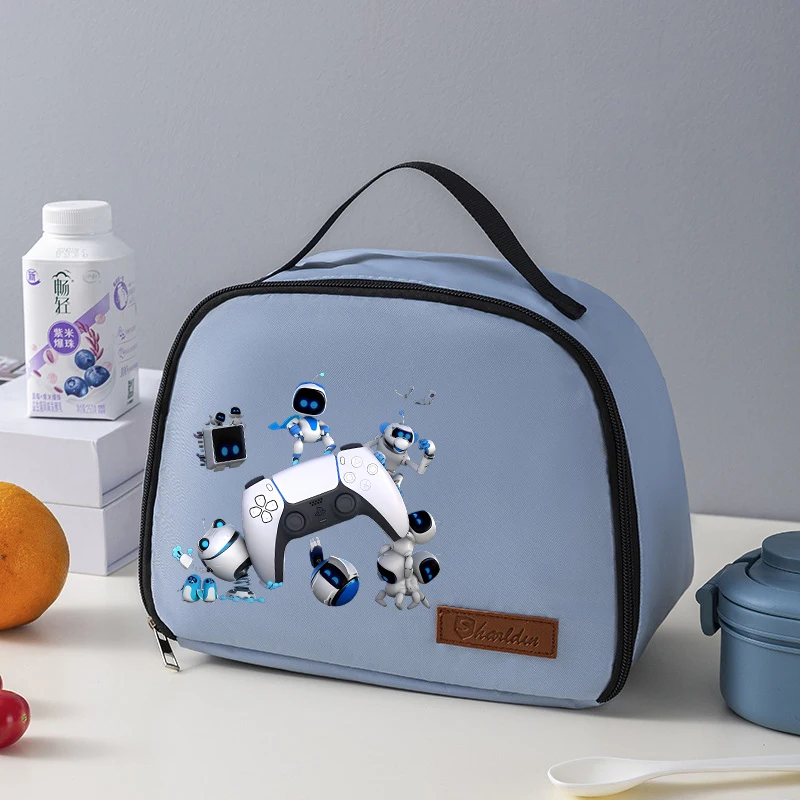 Astro Bot-Sac de pique-nique pour enfants, sacs à déjeuner, figurines de robots College, dessin animé, repas isolé, sac alimentaire thermique, cadeau Electrolux Coolers