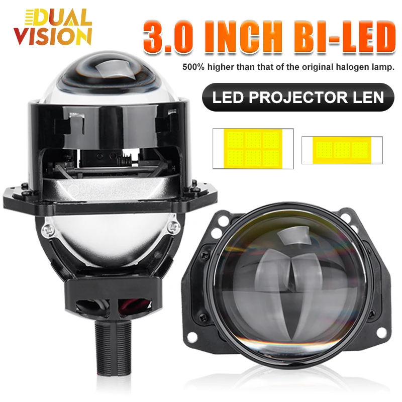 

6+3pc Chips 3.0 Bi Led Projector Lenses Headlight Bulbs For Hella 3R G5 300W Universal High Low Beam 6000K Retrofit Styling Kit