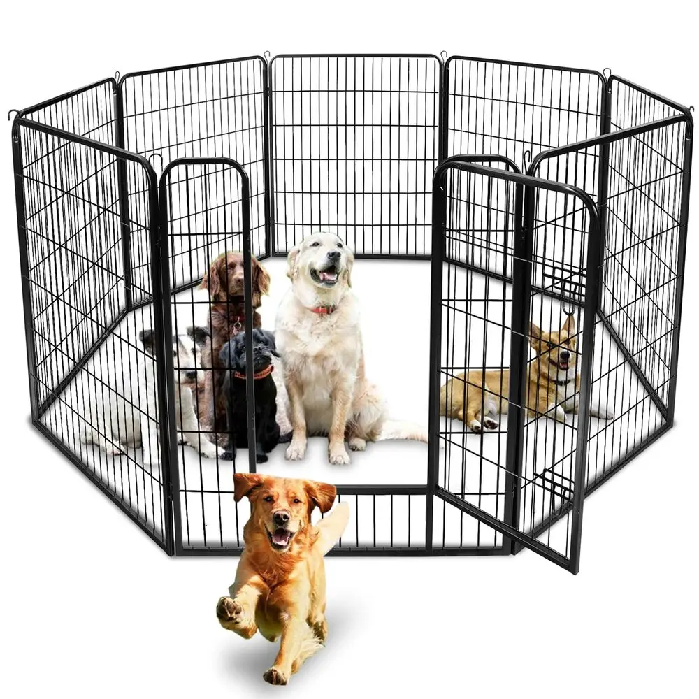 

8 Panels Metal Dog Playpen Pet Fence Portable Puppy Playpen 39"H Exercise Pen