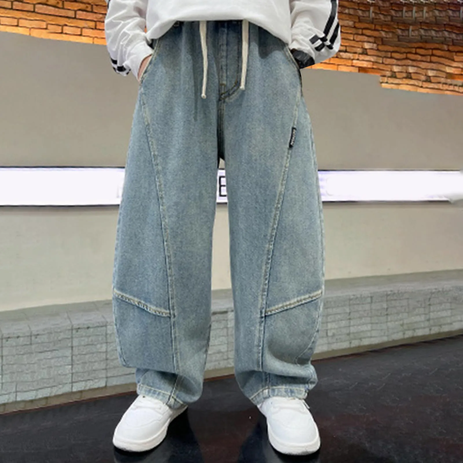 Preemie Boy Clothes Boys Jeans Spring And Summer Teenagers Fashionable Overalls Ripped Jeans Straight Leg Boy Pants 3 Months