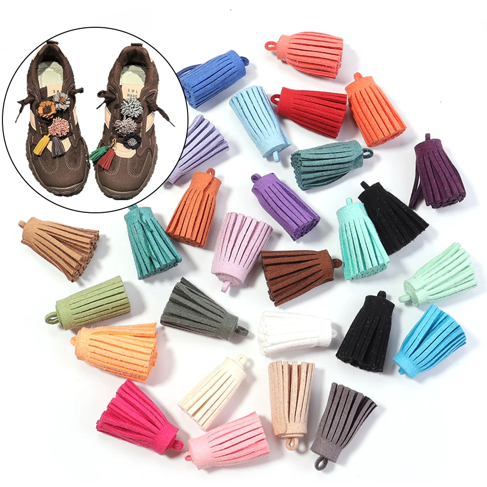 10 قطعة/الوحدة الملونة الكورية الجلد المدبوغ شرابات قلادة لصنع المجوهرات المفاتيح الملابس الأحذية الديكور الحرفية صنع الملحقات #3