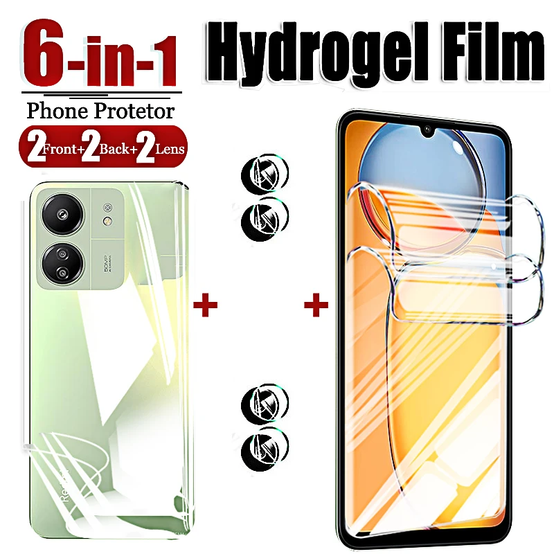 Hydrogel Film Redmi 13C Screen Protector Soft Films Pelicula Hidrogel Camera Lens Glass Protection Redmi13 13 C Front Back Cover