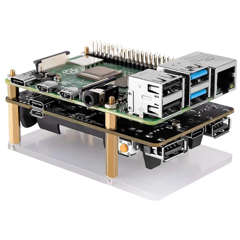 DT51 2X UPS Power Supply HAT for Raspberry Pi 4 3B+ 3B 18650 Backup Battery Expansion Board