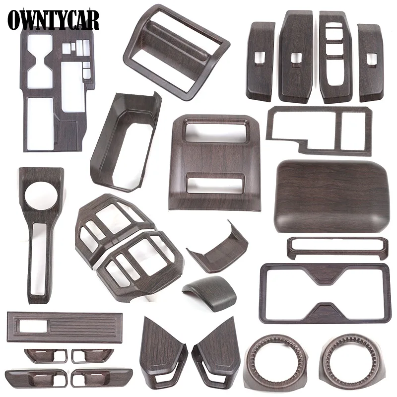 ABS Oak Wood Grain For Toyota Land Cruiser Prado 250 LC250 2024 Door Handle Steering Wheel Air Outlet Cover Trim Accessories