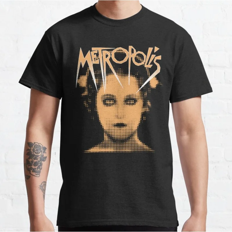 Fritz lang Germany Silent Movie Metropolis t shirt 0316 Cyberpunk Sci-fi Robot Graphic shirt Short Sleeve All size Tee S-6XL — купить у AliExpress WW