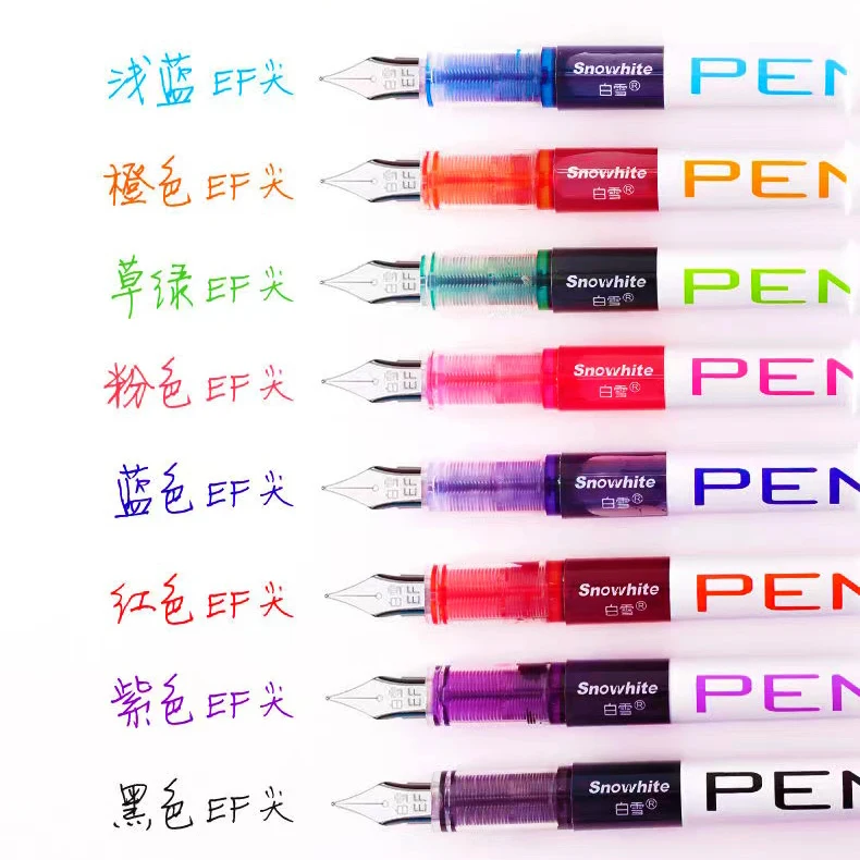 0.5mm Fountain Pen Writing Large Ink Office school Supplies 8 Colors Stationery Set Kawaii Gift Fashion EF F Nib