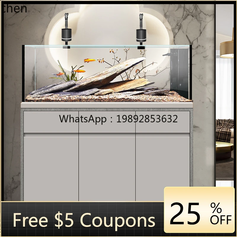 

Fish Tank Living Room Household Bottom Filter Ecological Tank Ultra-clear Glass Goldfish Tank Aquarium