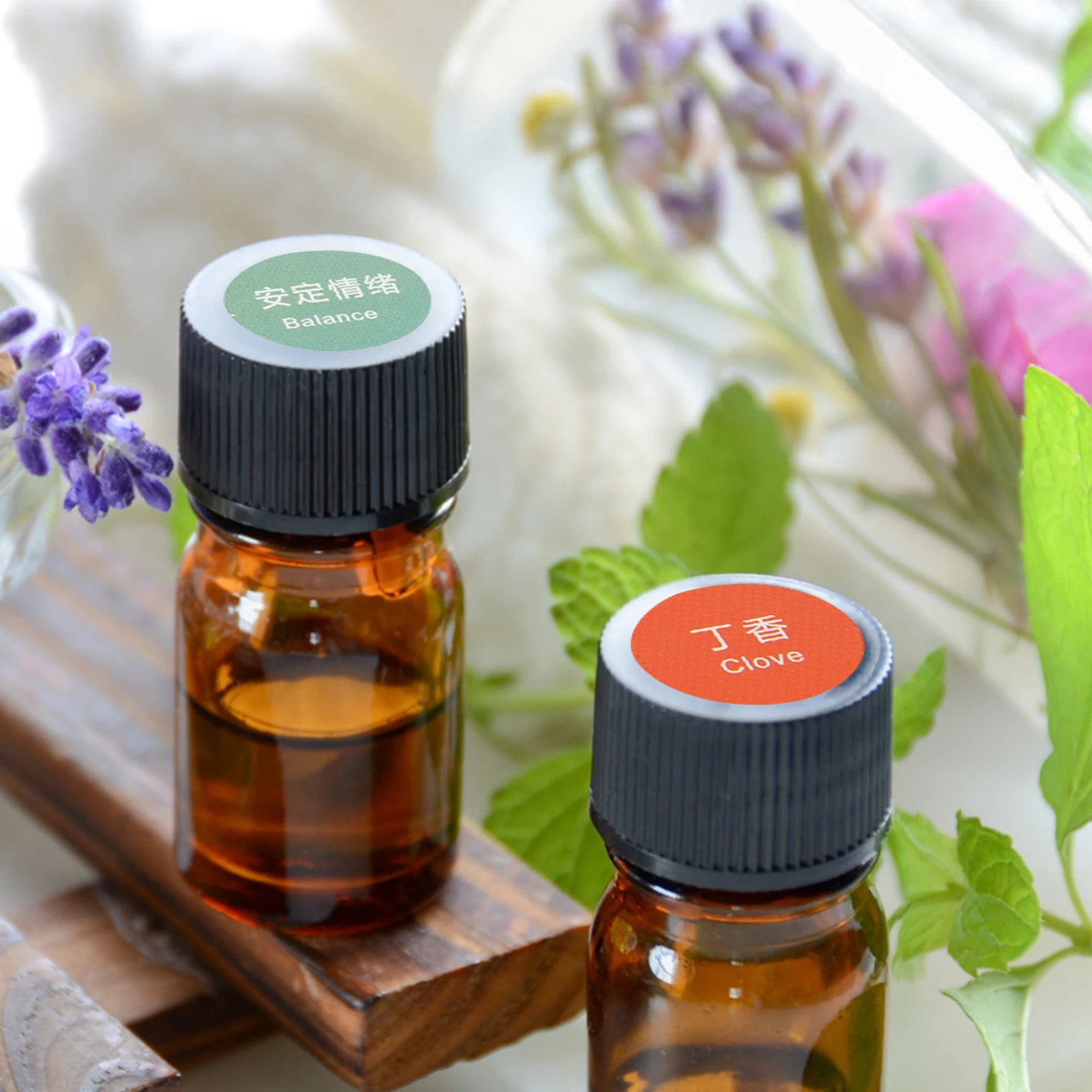 

4 Sets Essential Oil Bottle Cap Stickers Labels Accessories Plastic Round for Bottles Books Laptops Stain Resistant Oil Proof