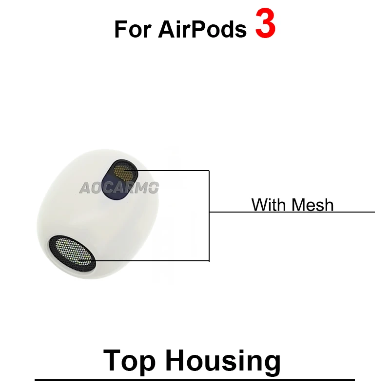 For Apple Airpods 3 Top And Bottom Left Rignt Earphone Housing Case Cover Headphone Compatible With Black Plastic Ring Mesh