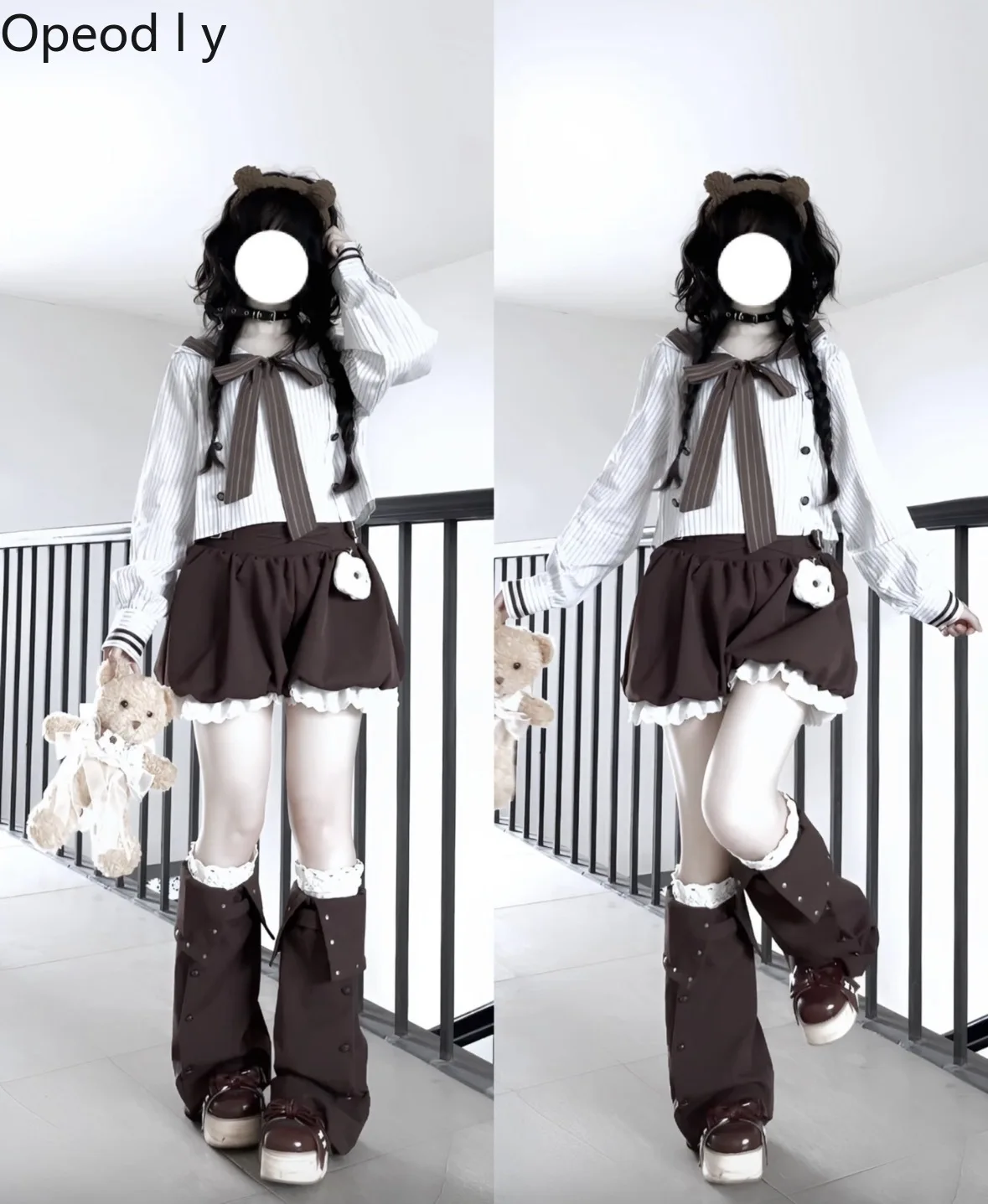 

Japanese Original Lolita Original Striped Short-sleeved Shirt Bud Pants Set Sweet Cool Cute Girl Commuting Casual Versatile Set