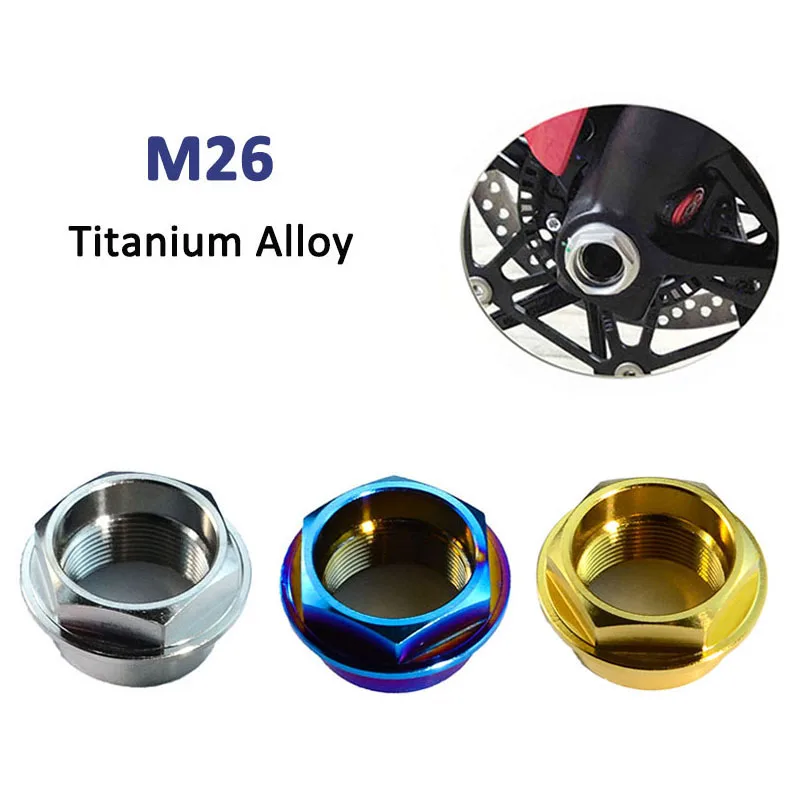 

1pcs Titanium Alloy Nut M26 Front Wheel Axle Flange Nut Ti Fasteners Modification and Repair Ultra Light Anti-corrosion