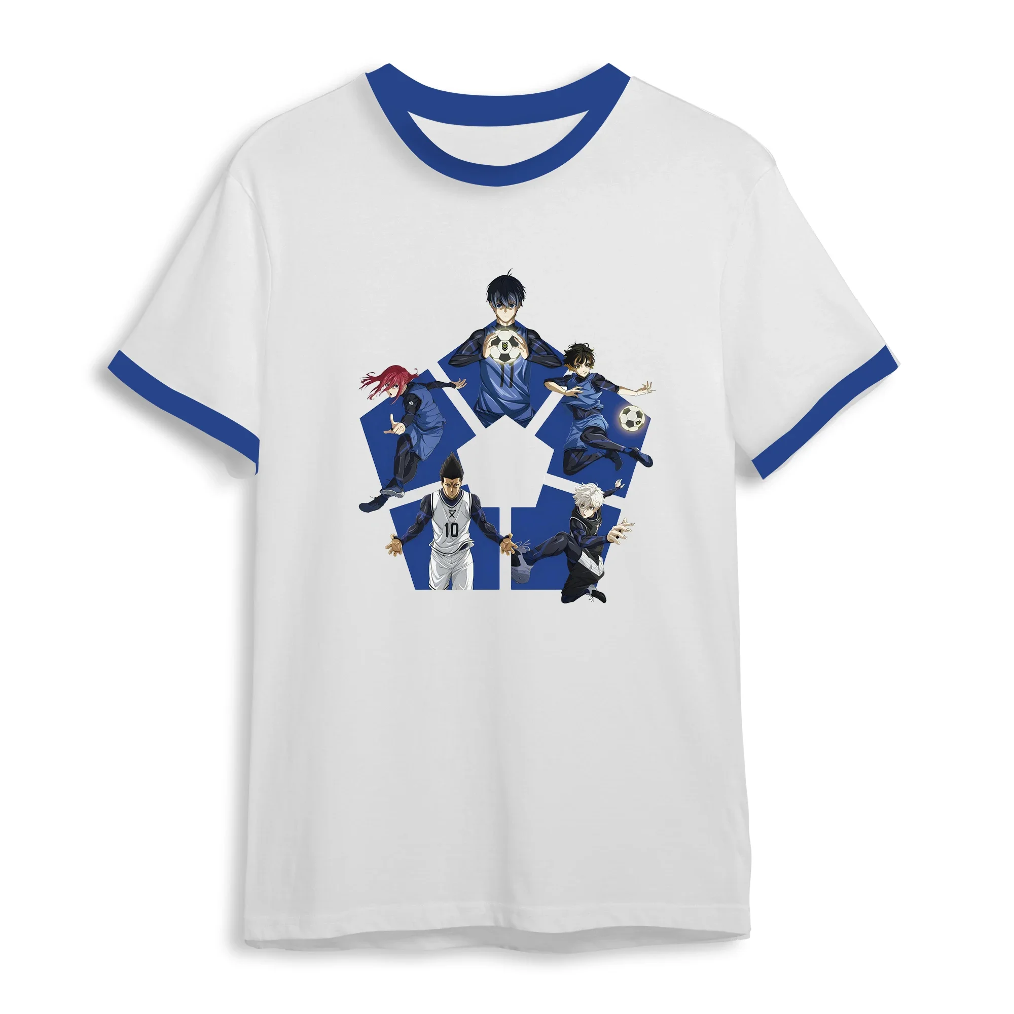 Jumeast Anime Blue Lock 3D Print Men White T-shirts Japanese Cartoon Pattern Women T Shirts Oversize Casual Clothes Fashion Tops