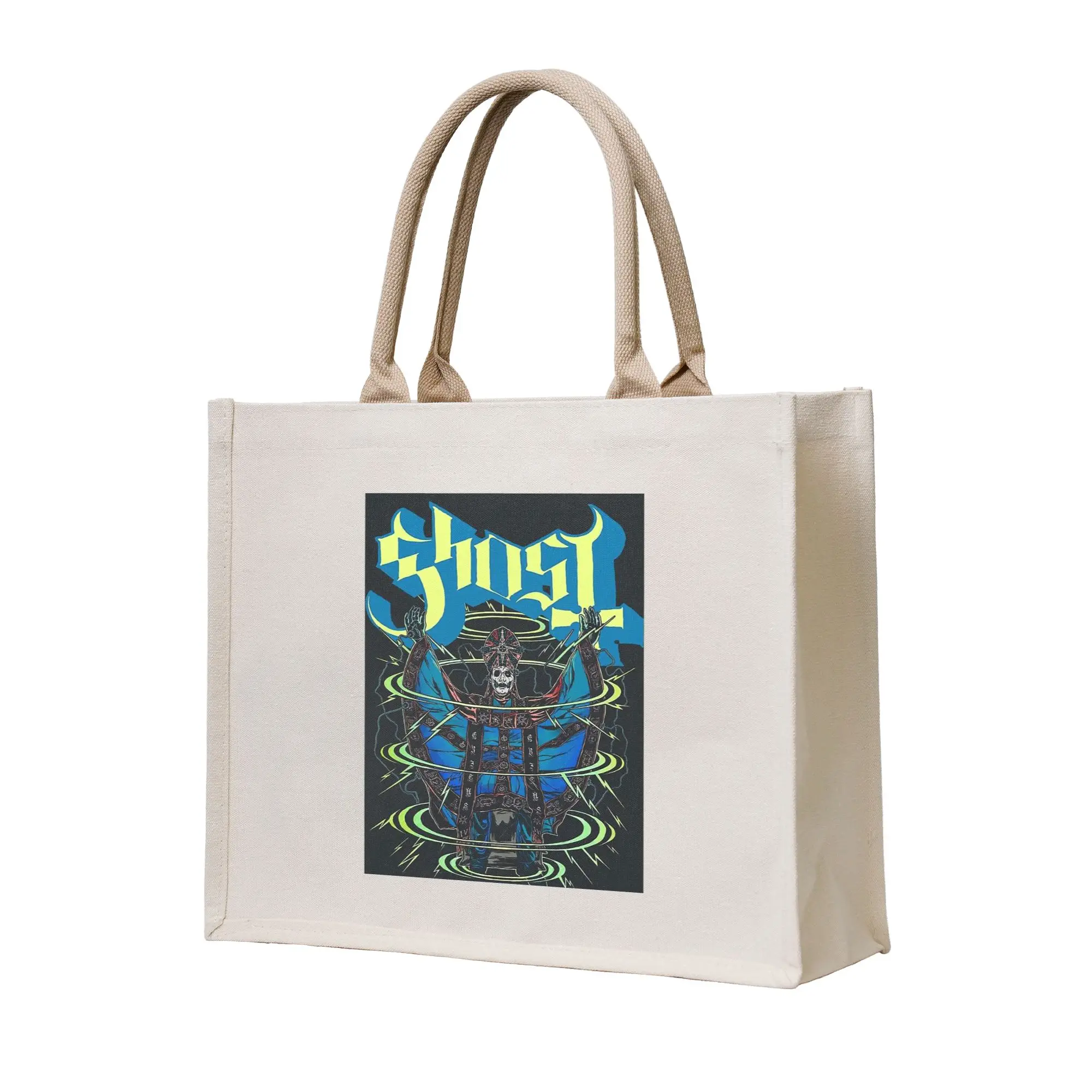 

Сумки для покупок Rock Band Ghost BC, холщовая сумка-тоут, многоразовая сумка-тоут для девочек, дорожная сумка через плечо