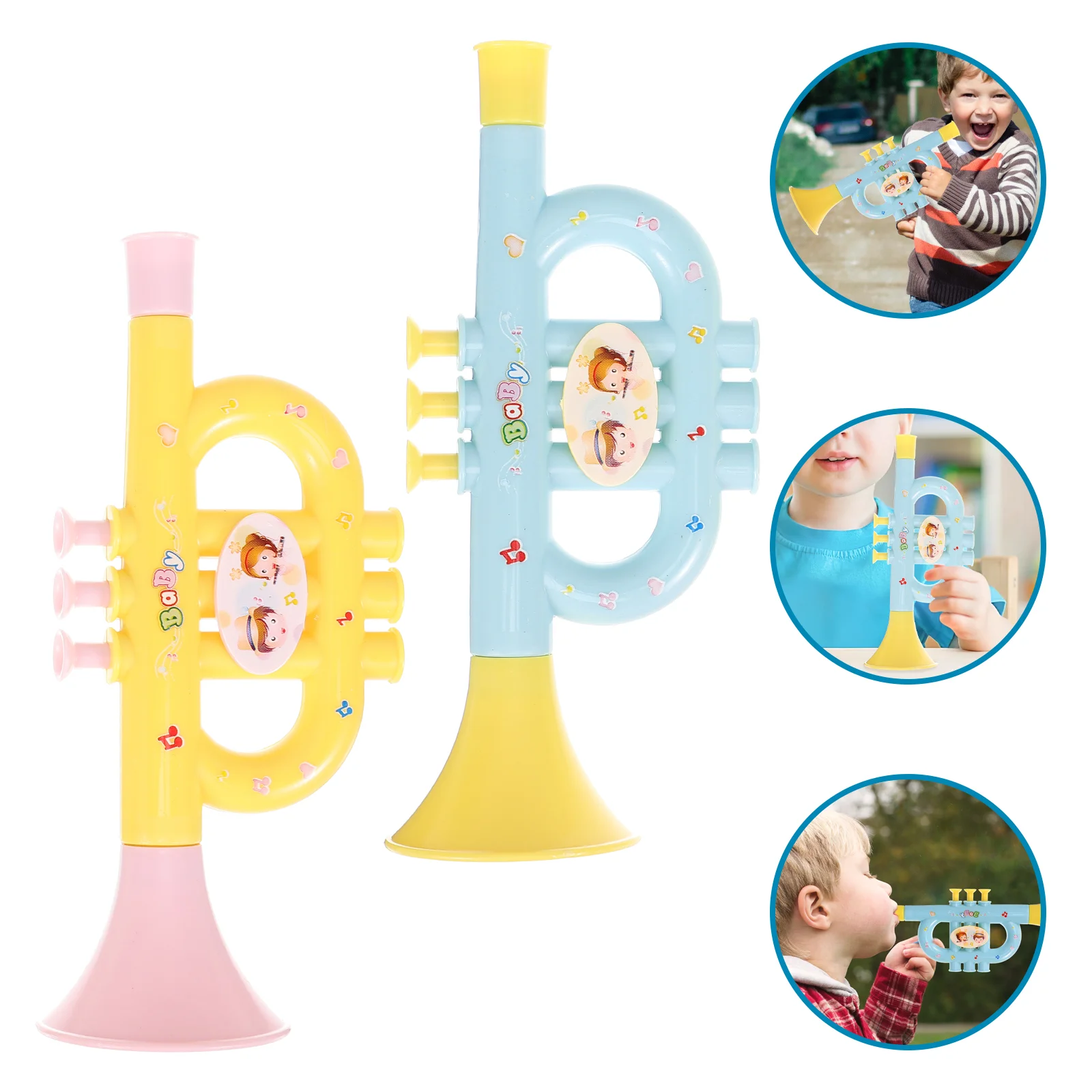 6 Pcs Trumpet Instrument Stage Performance Tools Musical Portable Toys Abs Models Baby Props