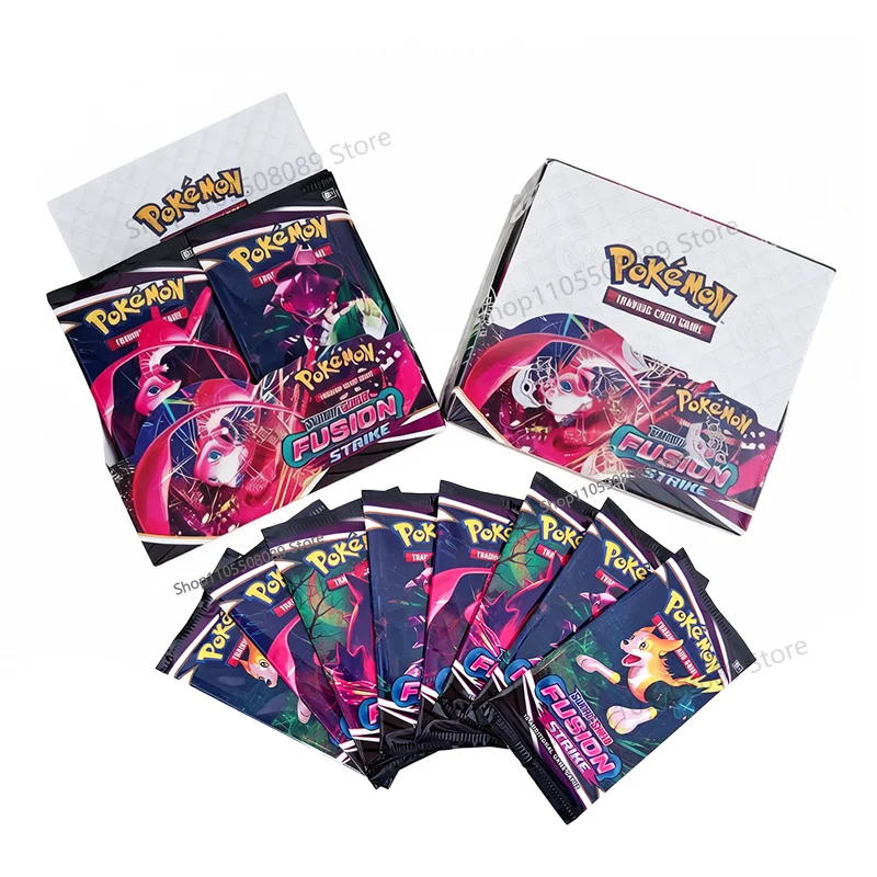 Englisch 360 Stück Pokemon TCG Sword & Shield Fusion Strike Classics Booster Box Pokemon Sammelkarten 36 Pack Box für Jungen Kinder Geschenke