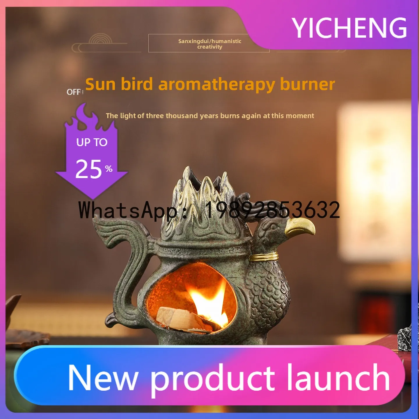 

SLT living room ornament creative bird holy wood holy grass small fireplace burning tray ceramic aromatherapy stove