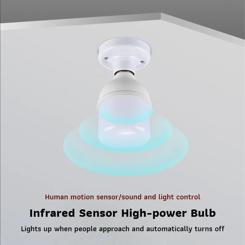 

E27 Radar Motion Sensor LED Bulb Smart Auto on Off Body Induction Sound Light Control Corridor Passageway Lighting Fixture