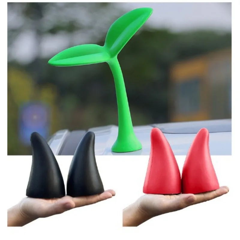 3D Car Ornaments Car Roof Decoration Stickers Bean Sprout Seedlings Flower Bud Tentacle Ornament Exterior Decorative Accessories view 2