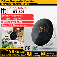 HTI HT-501 3 in 1 Co2 Meter Temperature Hygrometer Digital Portable Gas Leak Detector Analyzer co2 Monitor Tester