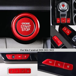 For Kia Carnival Sedona KA4 2021 2022 Full Car Interior Button Aluminum Alloy Covering Protective Decoration Stickers