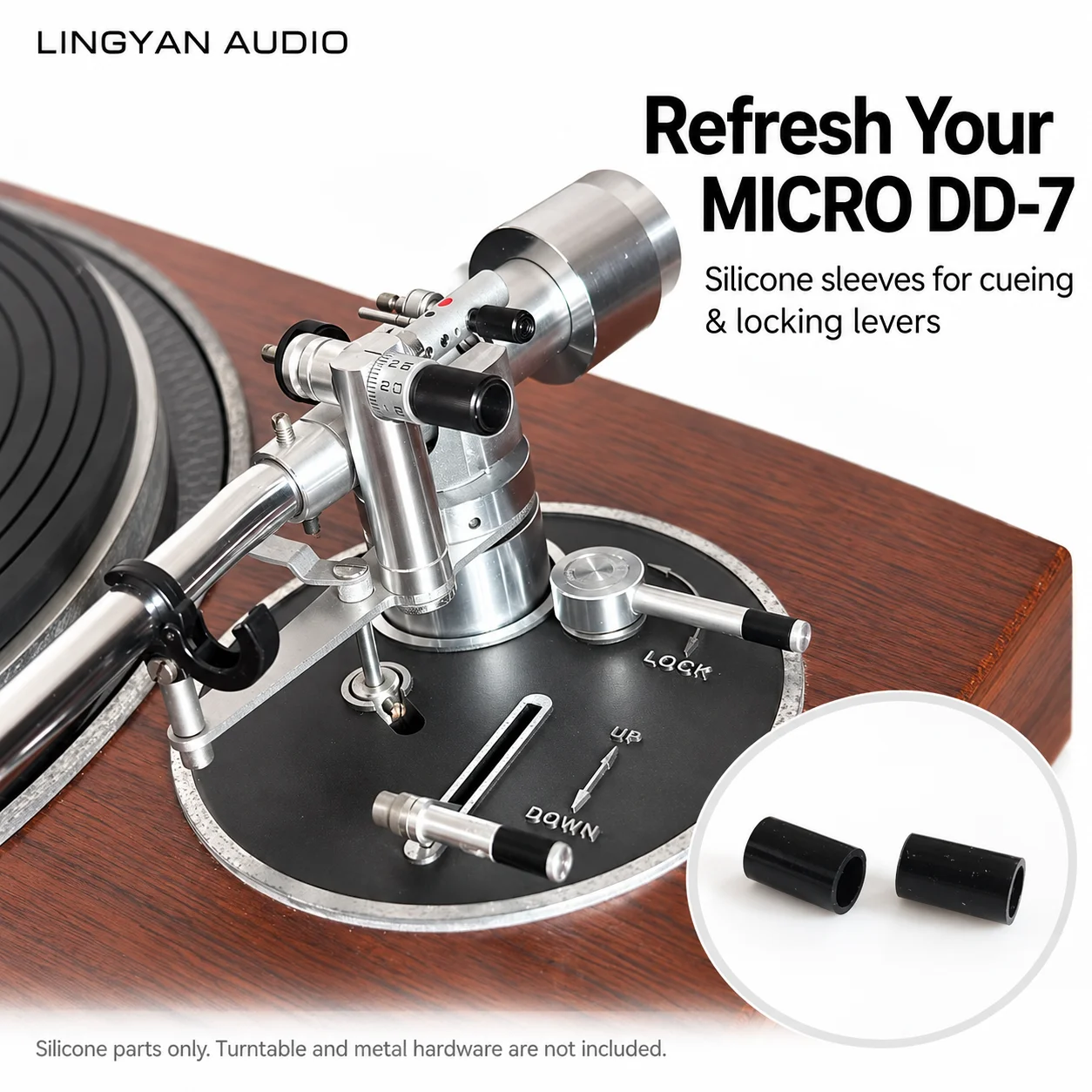 Silicone Cueing and Locking Lever Covers for MICRO DD-7 Vinyl Turntable Original Size Replacement Repair Accessories