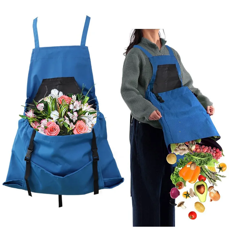 Outdoor Picking Large Pocket Apron, Gardening Quick Release Backpack Tools Apron Picking Bag