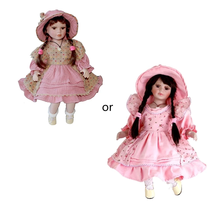 16’’ Boutique Ceramic Handicraft for Doll Sitting Posture Party Room Deco