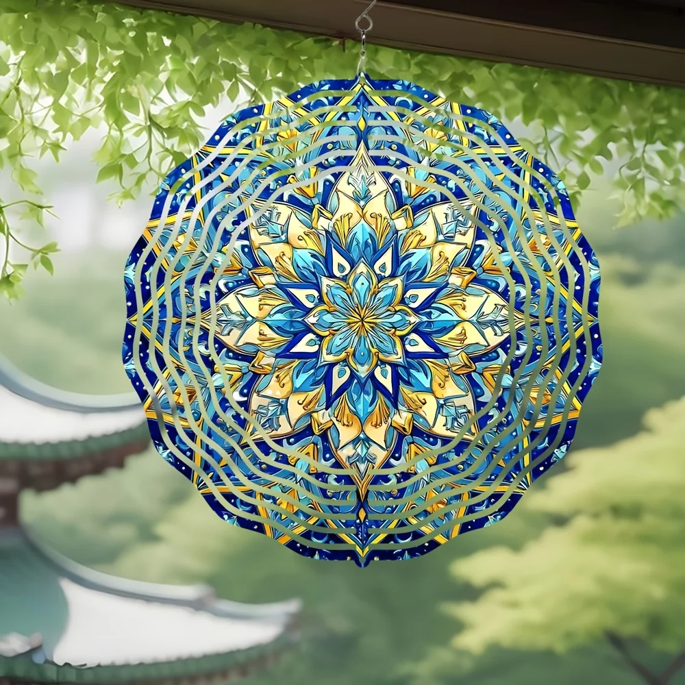 CIFBUY Abstract Mandala Art Aluminum Wall Art Waterproof Durable Decor For Garden Patio Balcony Meditation Yoga Room