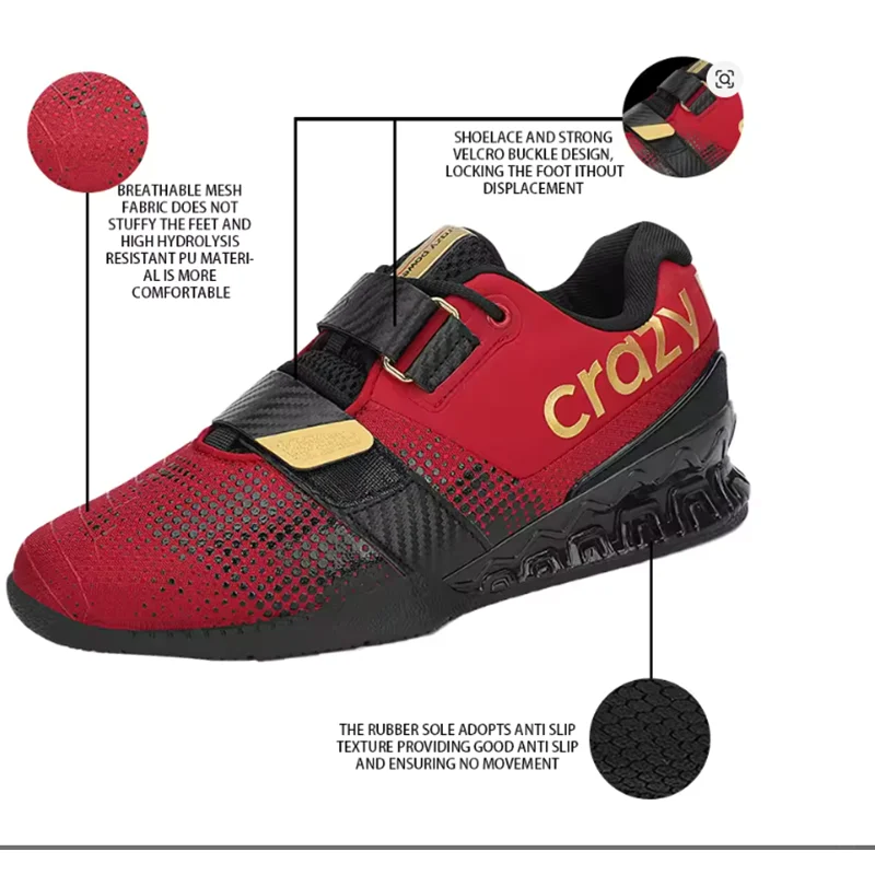 

Weight Lifting Shoes for Men Women Weightlifting Squat Shoes Fitness Cross-Trainer Gym Training Sneakers Sizes For 37-46