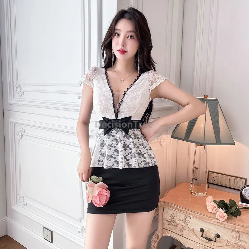 2025年新作トレンドセクシー気質レース制服女性技術者マッサージスパ制服ロマンチックデザイン人気ヒップドレス