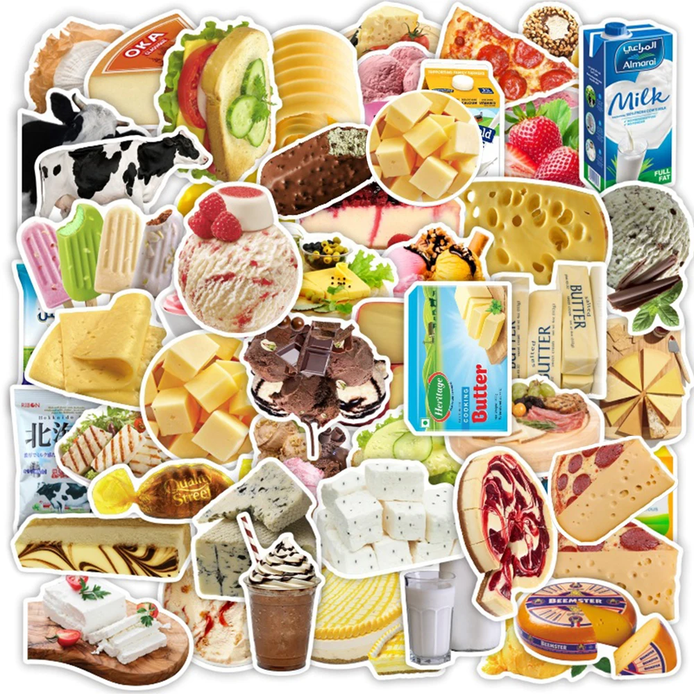 

10/30/50pcs Ins Style Milk Cow Butter Girl Stickers Creative Cartoon Sticker Decoration Water Bottle Notebook Phone Decals Pack
