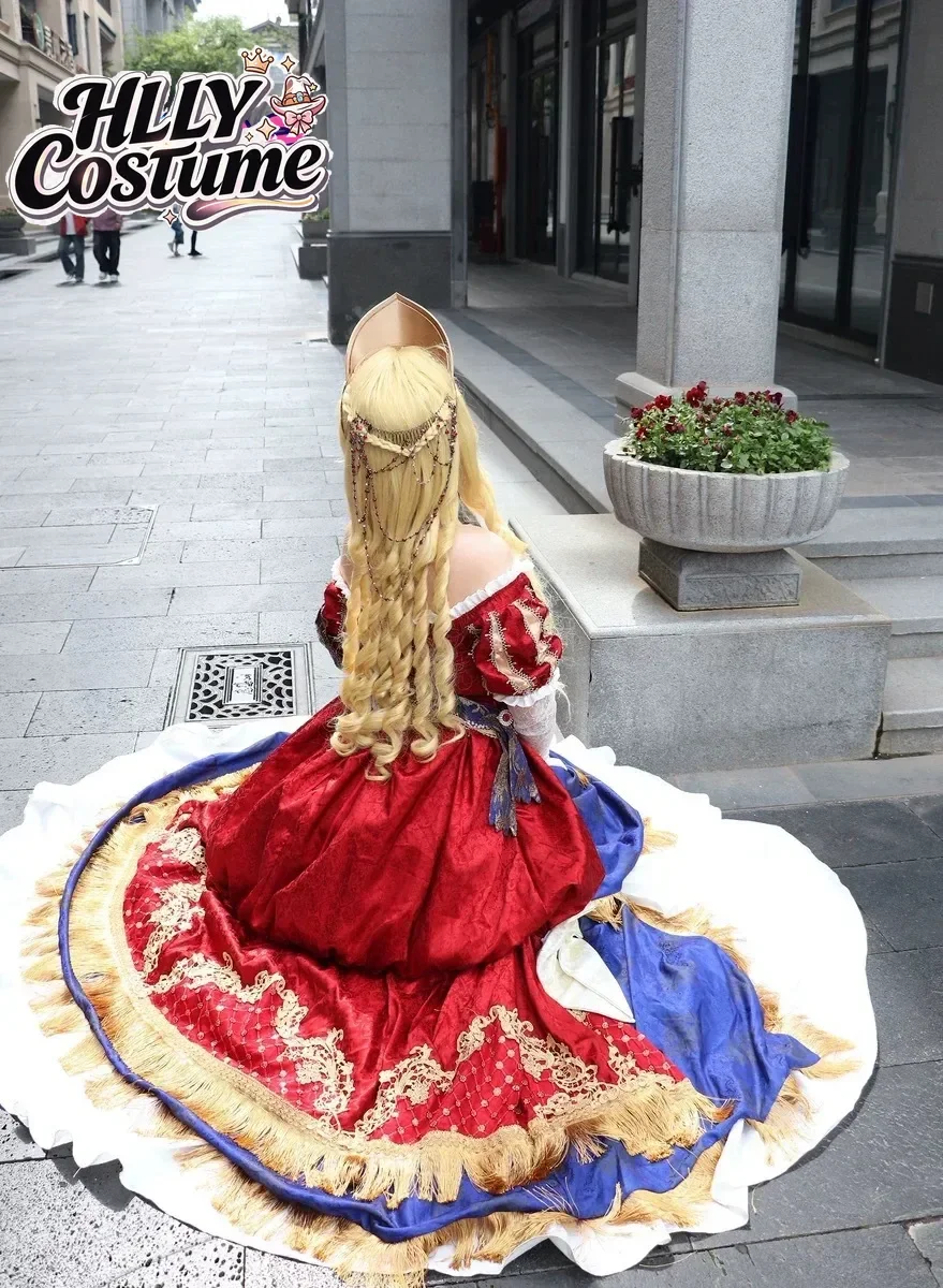 Anime Who Made Me A Princess IN STOCK Siya Cosplay Costume Atanasia Athy Women Red Halloween Lolita Evening Dress Plus Size