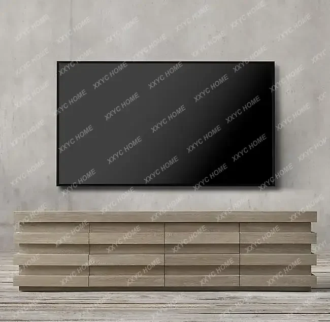 

XZ Solid Wood Modern Light Luxury Minimalist TV Table Country Vintage Solid Wood TV Cabinet