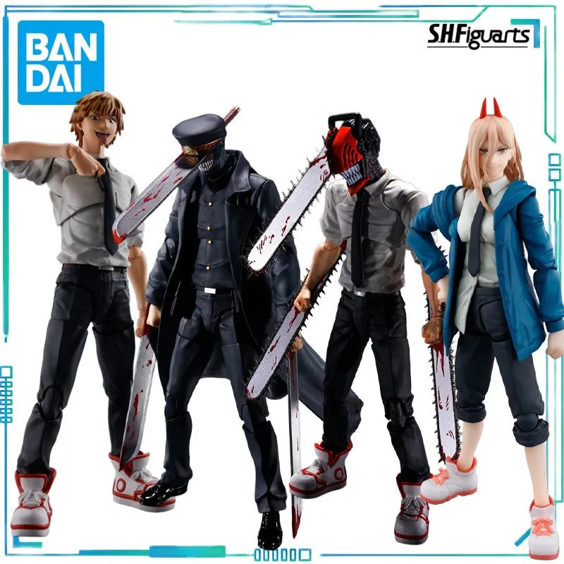 Bandai genuíno s. h. figuarts série motosserra homem motosserra homem, powwow, katana, tempos elétricos modelo móvel modelo requintado
