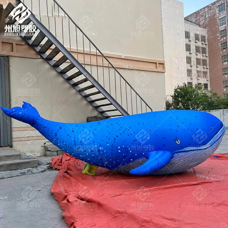 

Customized Inflatable Blue Whale Model Marine Life Themed Activity Prop for Outdoor ,Stages,Bars Decoration