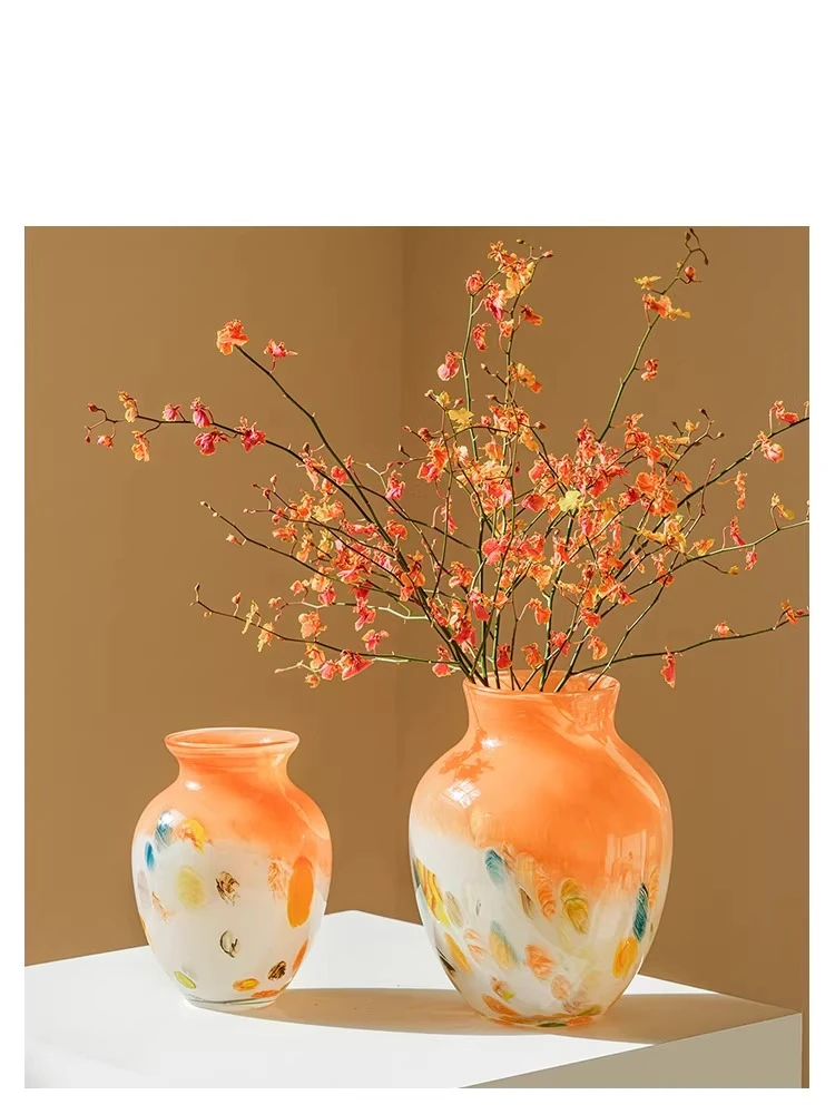 Vase color French gradual change glazed flower arrangement decorative ornament