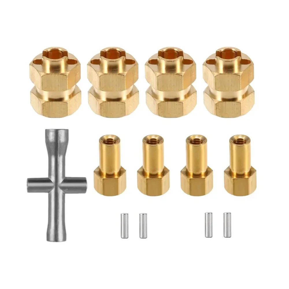 Brass Extension Apater Unilateral CVD drive shaft Frame roll cage Front and rear axles For 1/24 RC Car Axial SCX24 90081