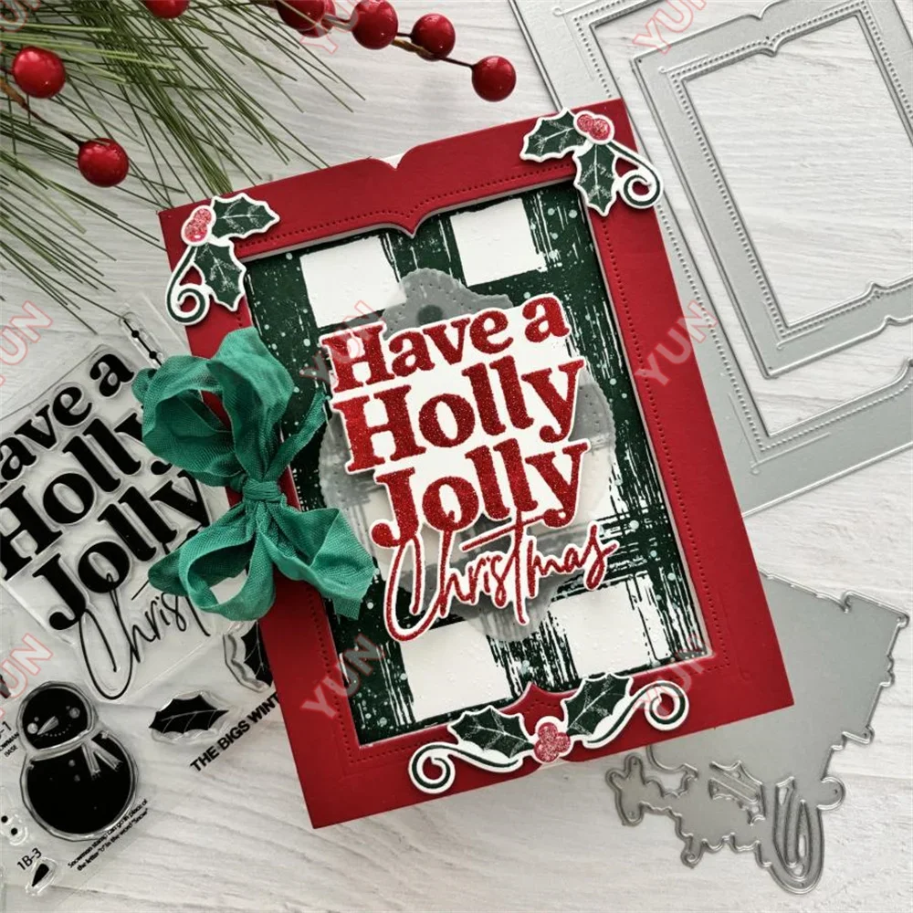 The Bigs Winter Sentiments Stamps Christmas Ornaments Metal Cutting Dies and Stamp Stationery Scrapbooking Diary Album Lable DIY view 3