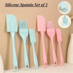 3 Non-stick Silicone Butter Spatulas Bread Cake Butter Spatula Stirring Oil Brush PP Handle Cake Spatula Kitchen Baking Tools