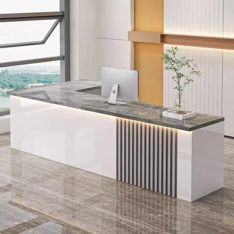 

Company reception desk simple modern bar table checkout page intermediary service desk welcome counter Internet celebrity