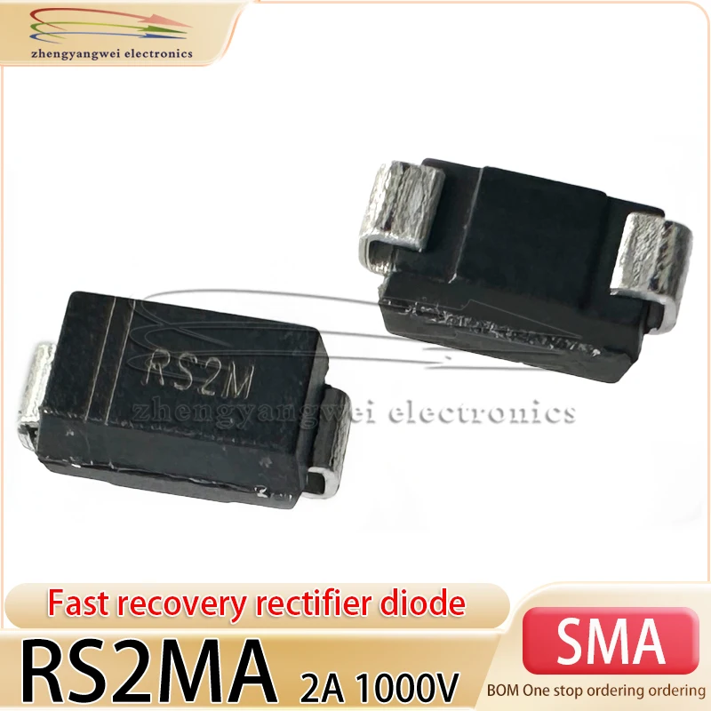 RS2MA FR207 RS2M DO-214AC 50pcs 2A 1000V SMA Rapid rectification diode