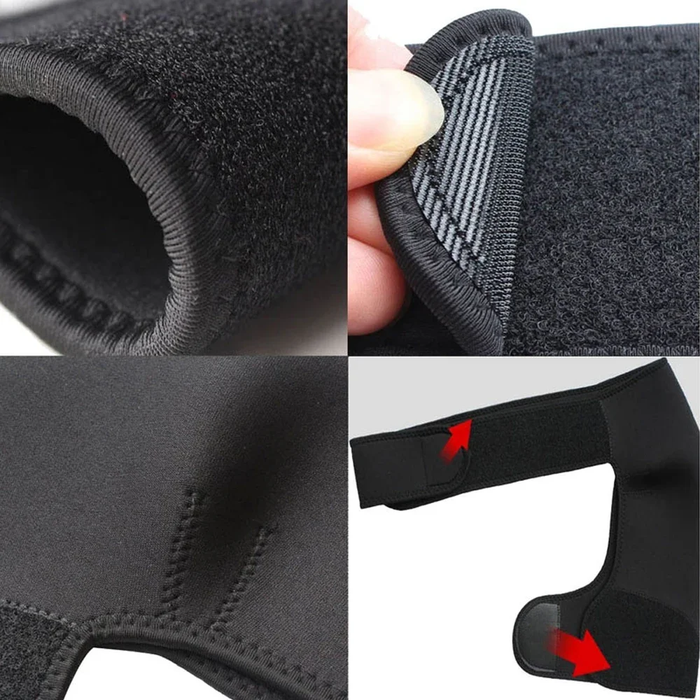 Picture 5: 1Pcs Adjustable Gym Sports Care Single Shoulder Support Back Brace Guard Strap Wrap Belt Band Pads Black Bandage Men & Women