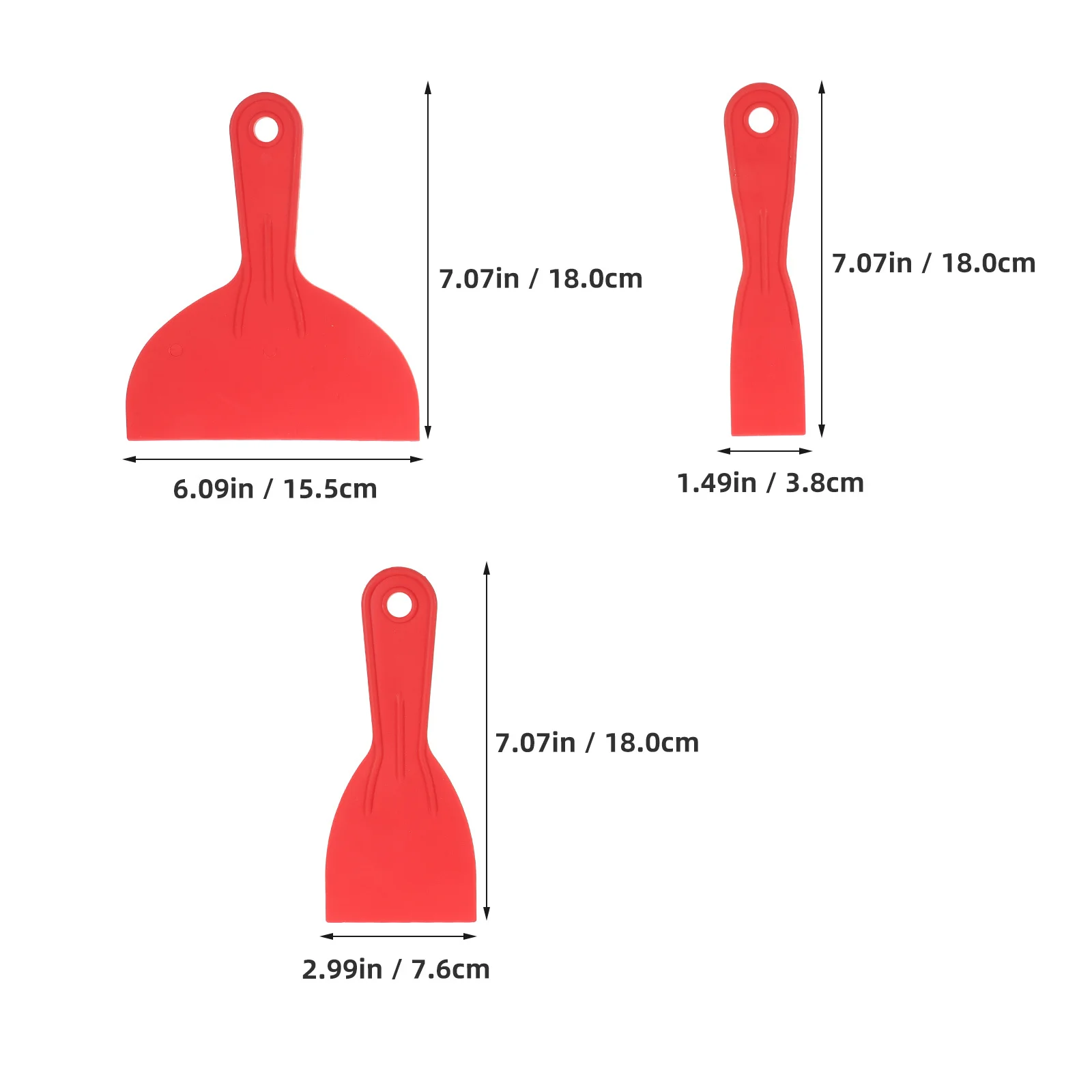 3Pcs Putty Scrapers Set Plastic Trowel Wall Repair Scrapers Flexible Filling Smoothing Spatula Plastic Trowel Wall Patch Scraper