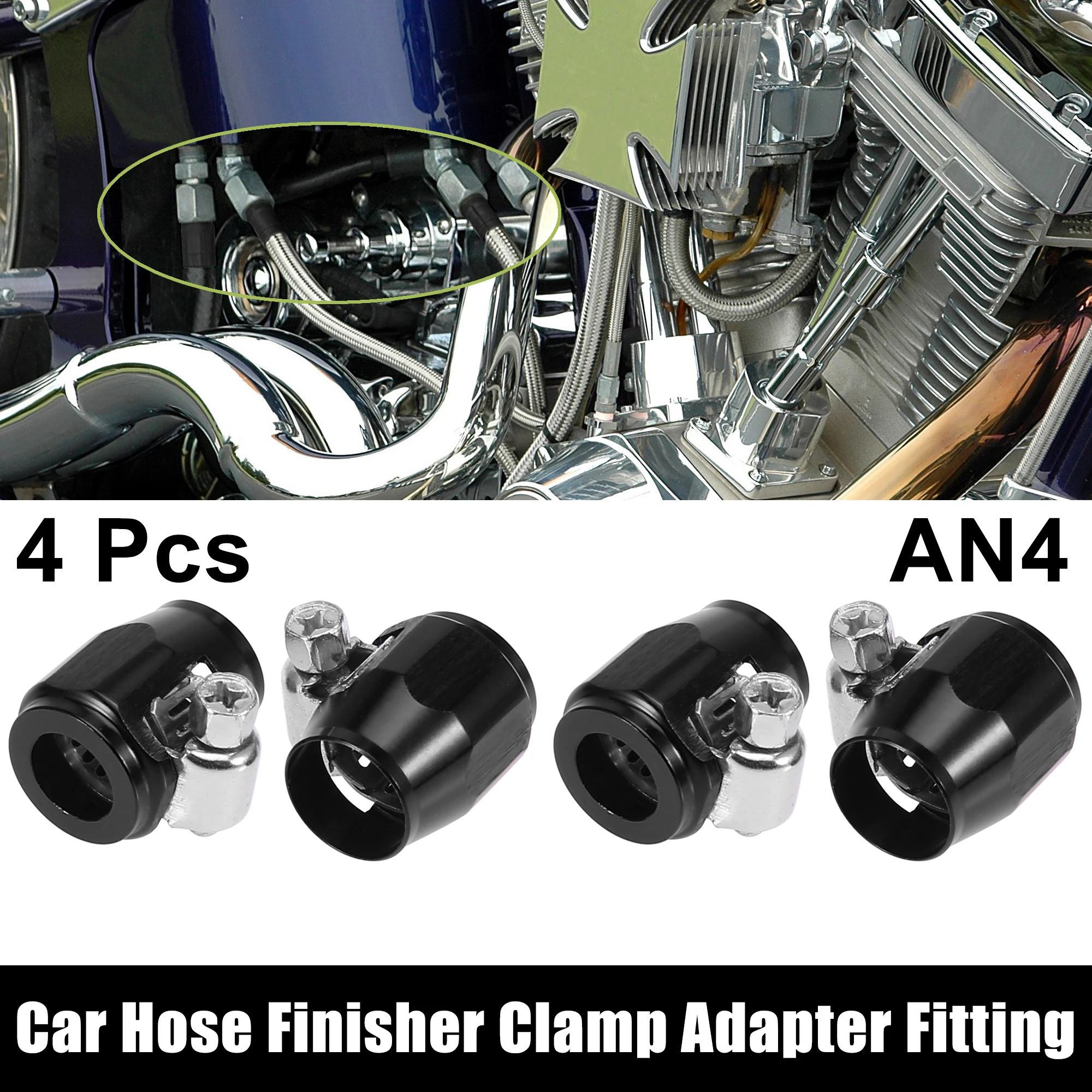 UXCELL AN4 AN6 AN8 AN10 Hex Car Hose Finisher Flexible Rubber Pipe Clamp with Screw Band Adapter Fitting for Oil Fuel Water Tube