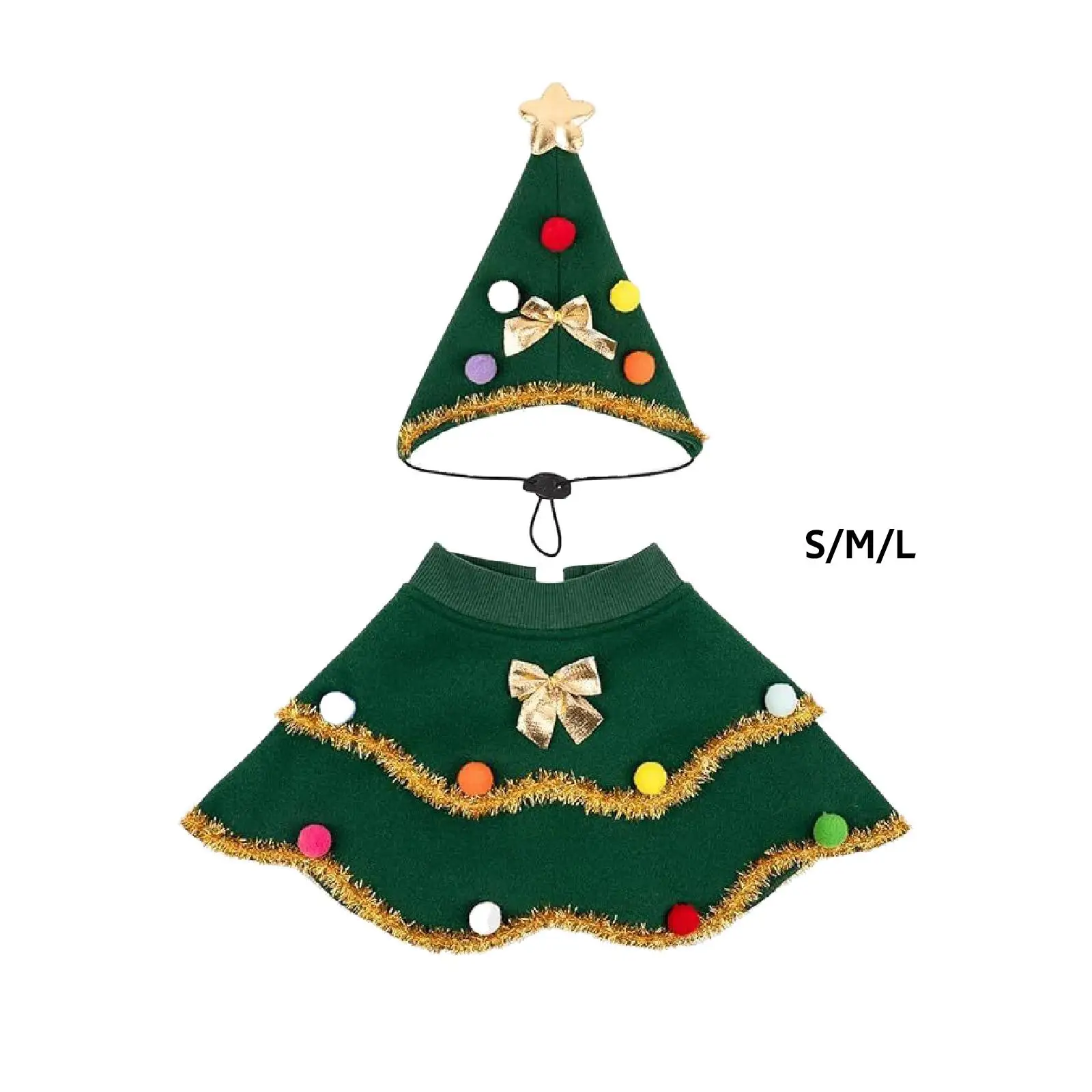 قبعة زي كلب عيد الميلاد مع عباءة ملابس مريحة ملابس الحيوانات الأليفة لرحلة المشي وأعياد الميلاد والعام الجديد كيتي هريرة