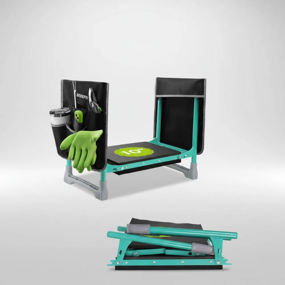 

Foldable Garden Kneeler Seat with Tool Pouch, Heavy Duty 360lbs Support, Portable Outdoor Stool for Gardening Fishing