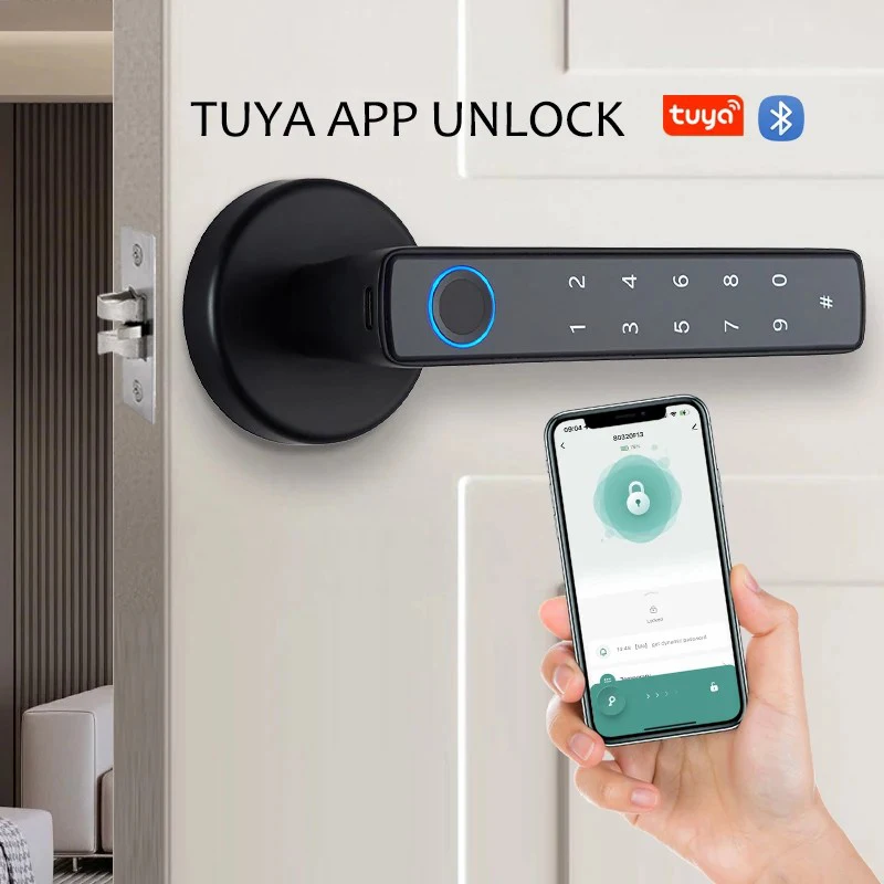 tuya-smart-ble-fingerprint-lock-wireless-digital-keyless-entry-home-security-remote-rfid-lock-replace-lever-knob-door-lock