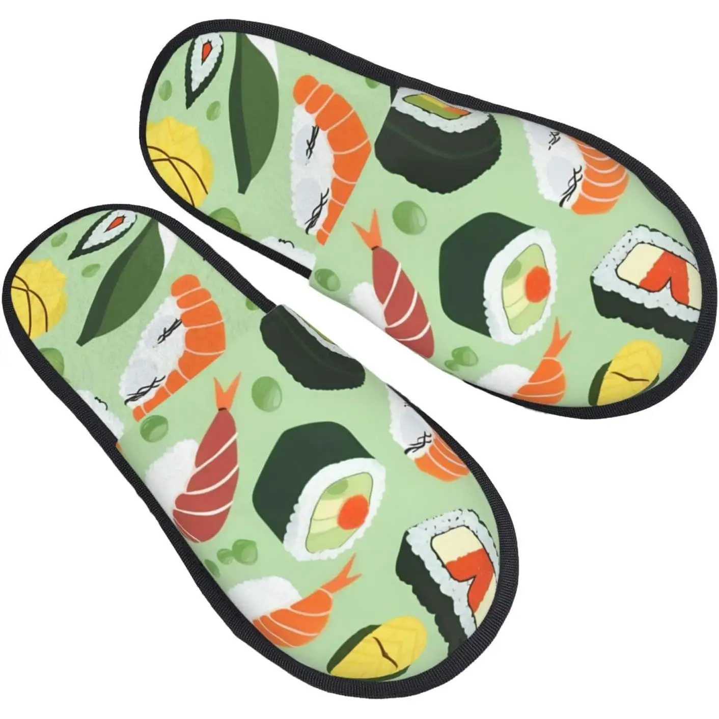 

Суши-еда с узором и принтом, осенне-зимние нечеткие тапочки, удобная домашняя обувь, портативная обувь для путешествий в отеле, подарки для женщин и мужчин